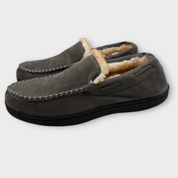 Eddie Bauer Suede Shearling Slippers Mens L US 9.5-10.5 Moccasins - Picture 4 of 9